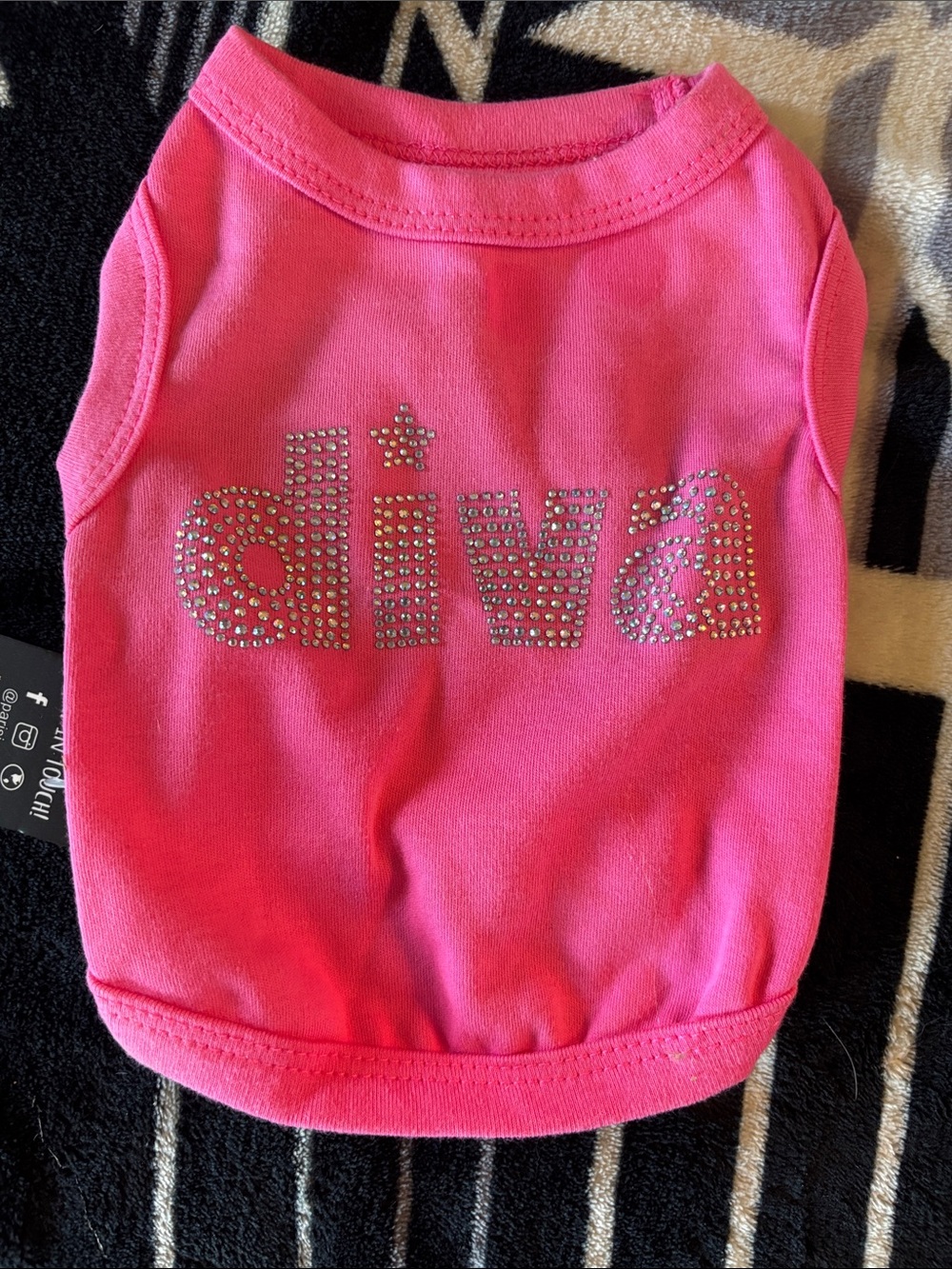 Parisian Pets Pink Embellished "Diva" Dog Tee